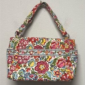 Vera Bradley Hope Garden Multi Color Floral Tote Bag Handbag Purse Double Handle